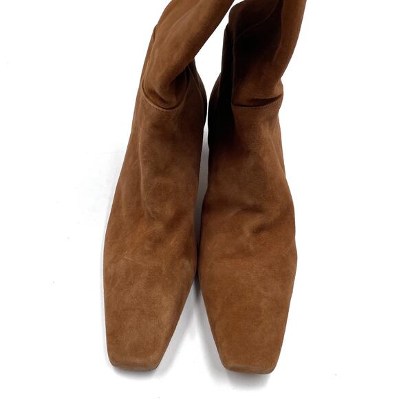 Reformation Reiss Over The Knee Boots Brown Suede Block Heel Pull On Sz 9.5 - Picture 7 of 11
